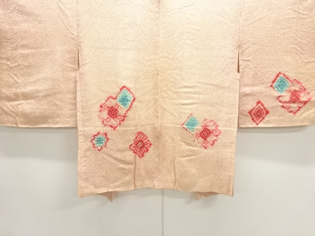 JAPANESE KIMONO / ANTIQUE HAORI / SILK / RHOMBUS & FLOWER